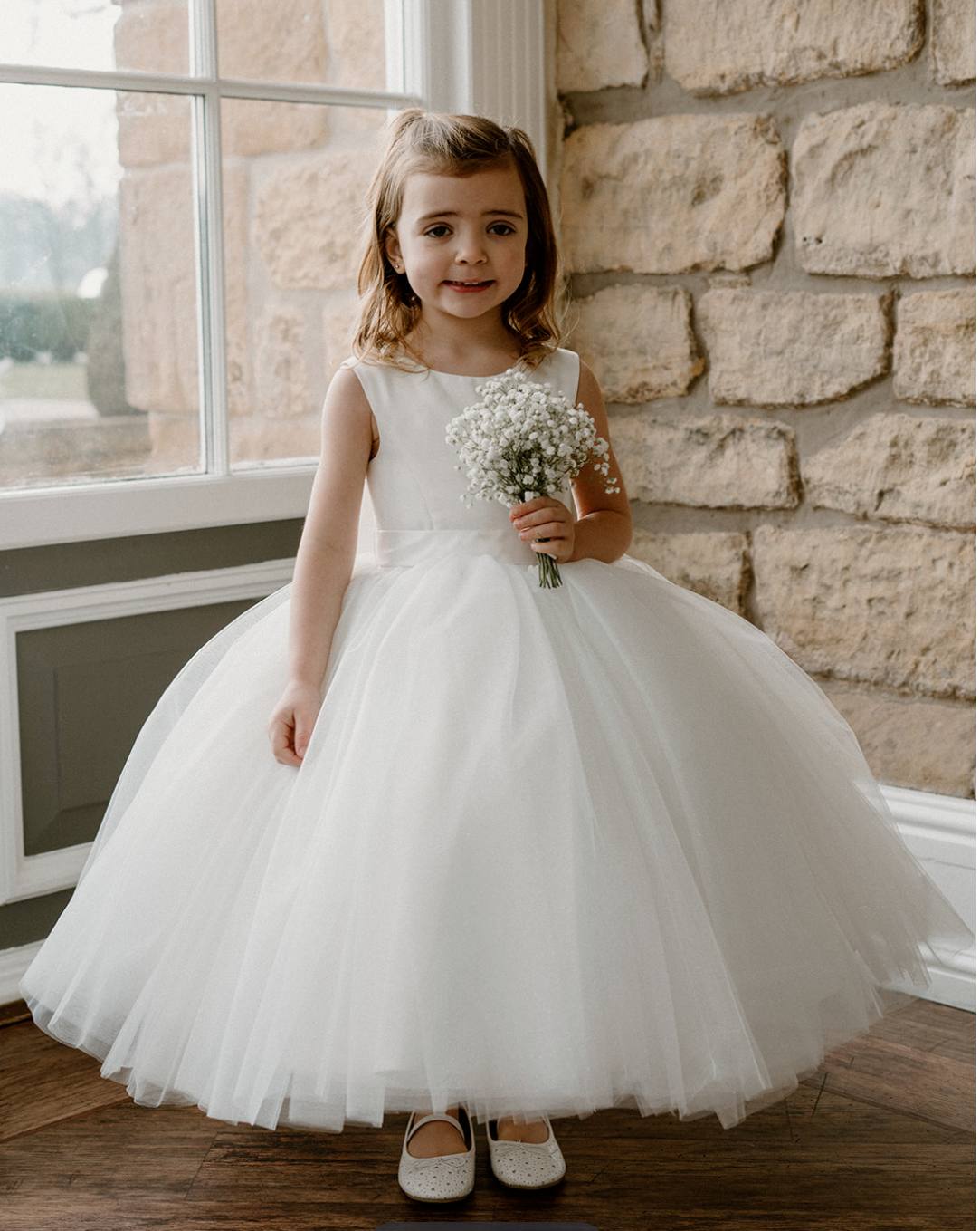 Cinders - Princess Flowergirl Dress with Glitter and a Bow