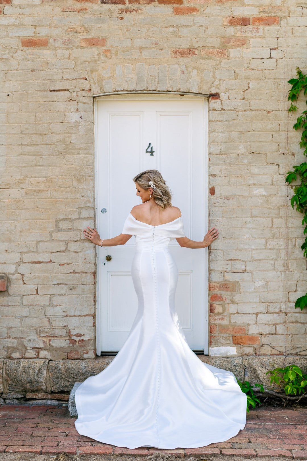 Dancing Queen by Jean Fox: Chic Sheath Wedding Dress with Bardot Bodice