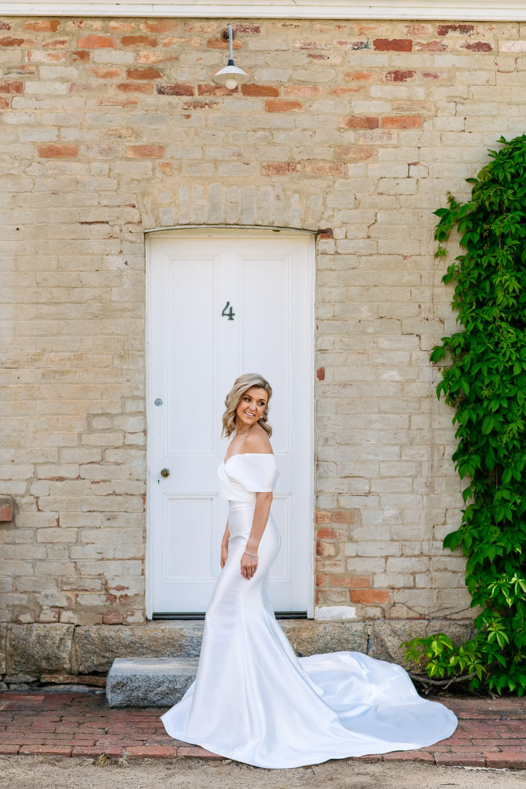 Dancing Queen by Jean Fox: Chic Sheath Wedding Dress with Bardot Bodice